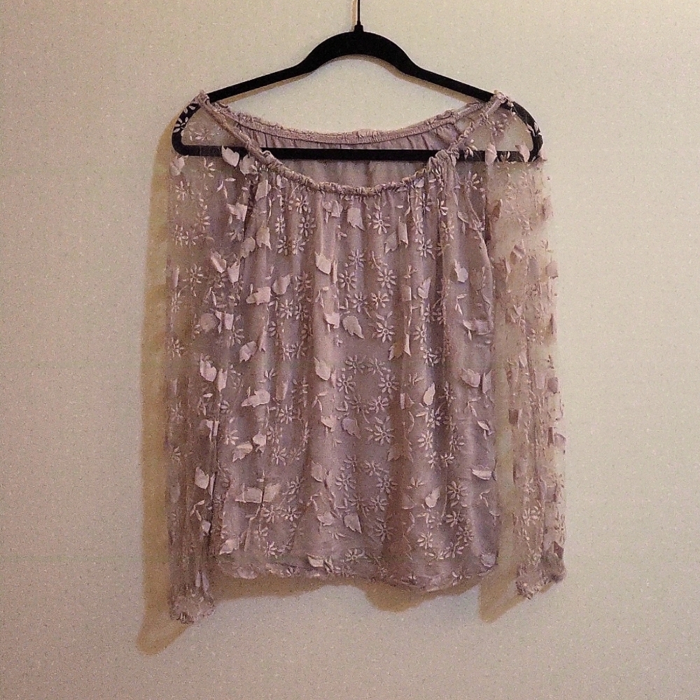 Cute cream off the shoulder blouse.